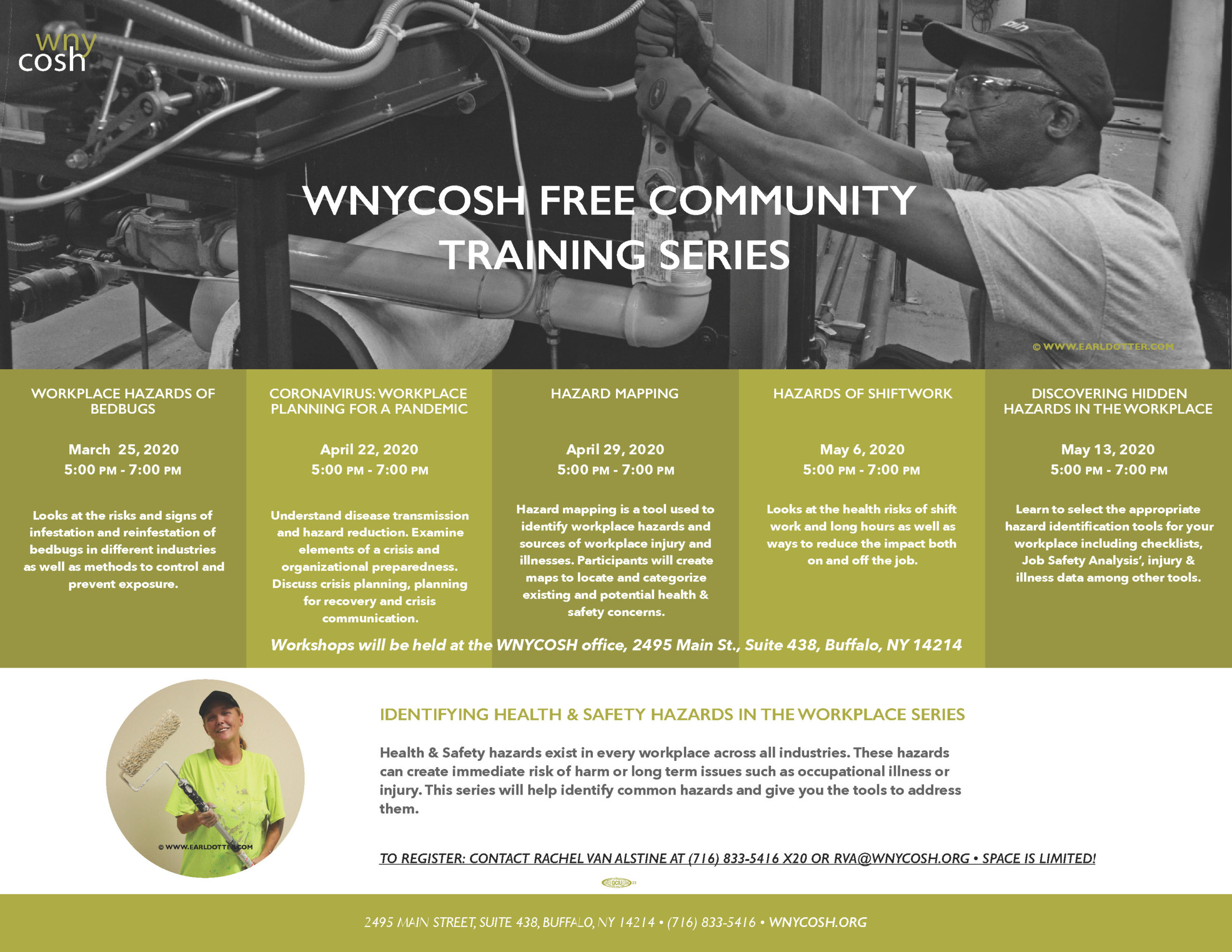 Flyer for WNYCOSH Community training series