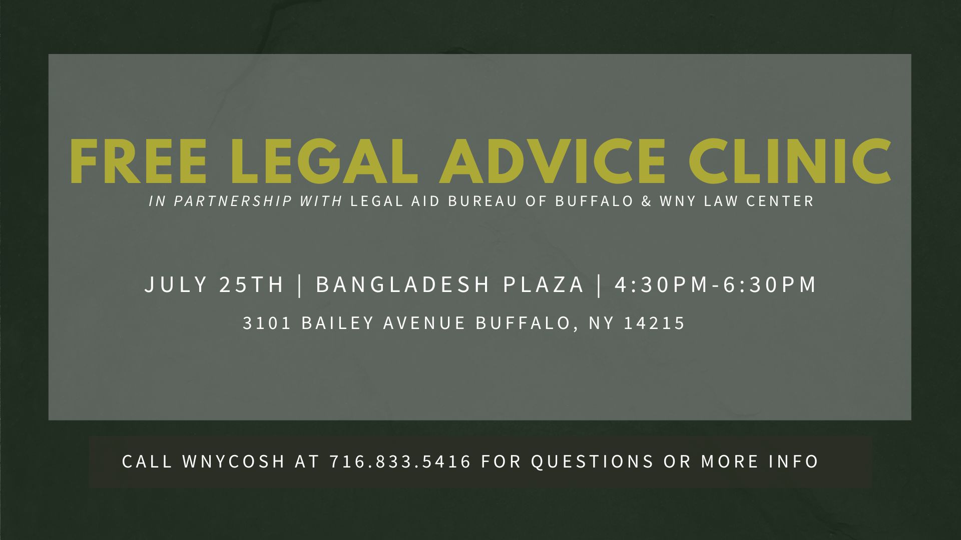 Banner image for July Legal advice clinic